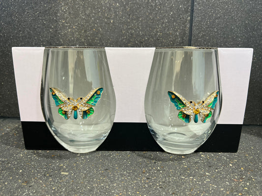 Butterfly Wine Glass Set