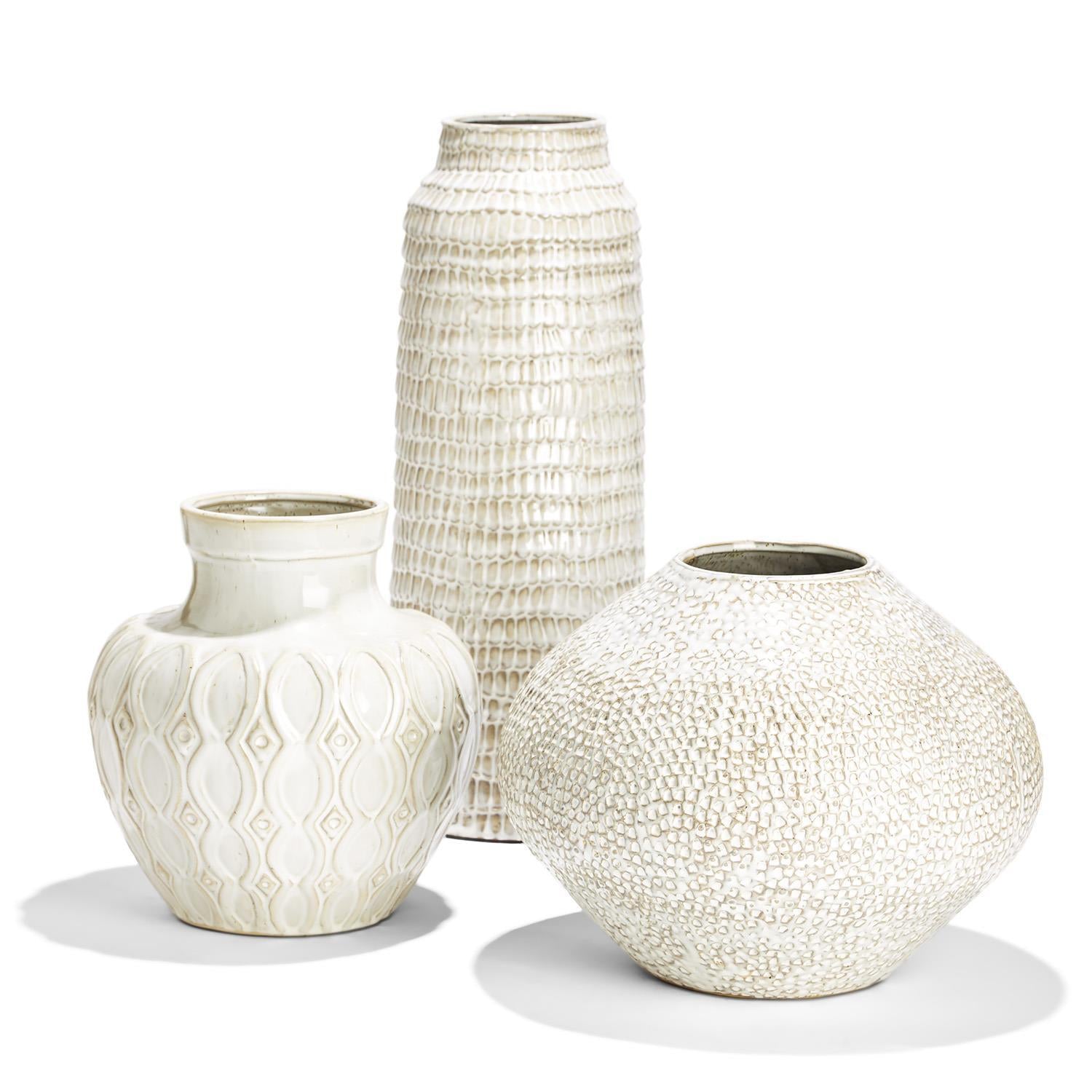 Artisan Ceramic Vase Trio