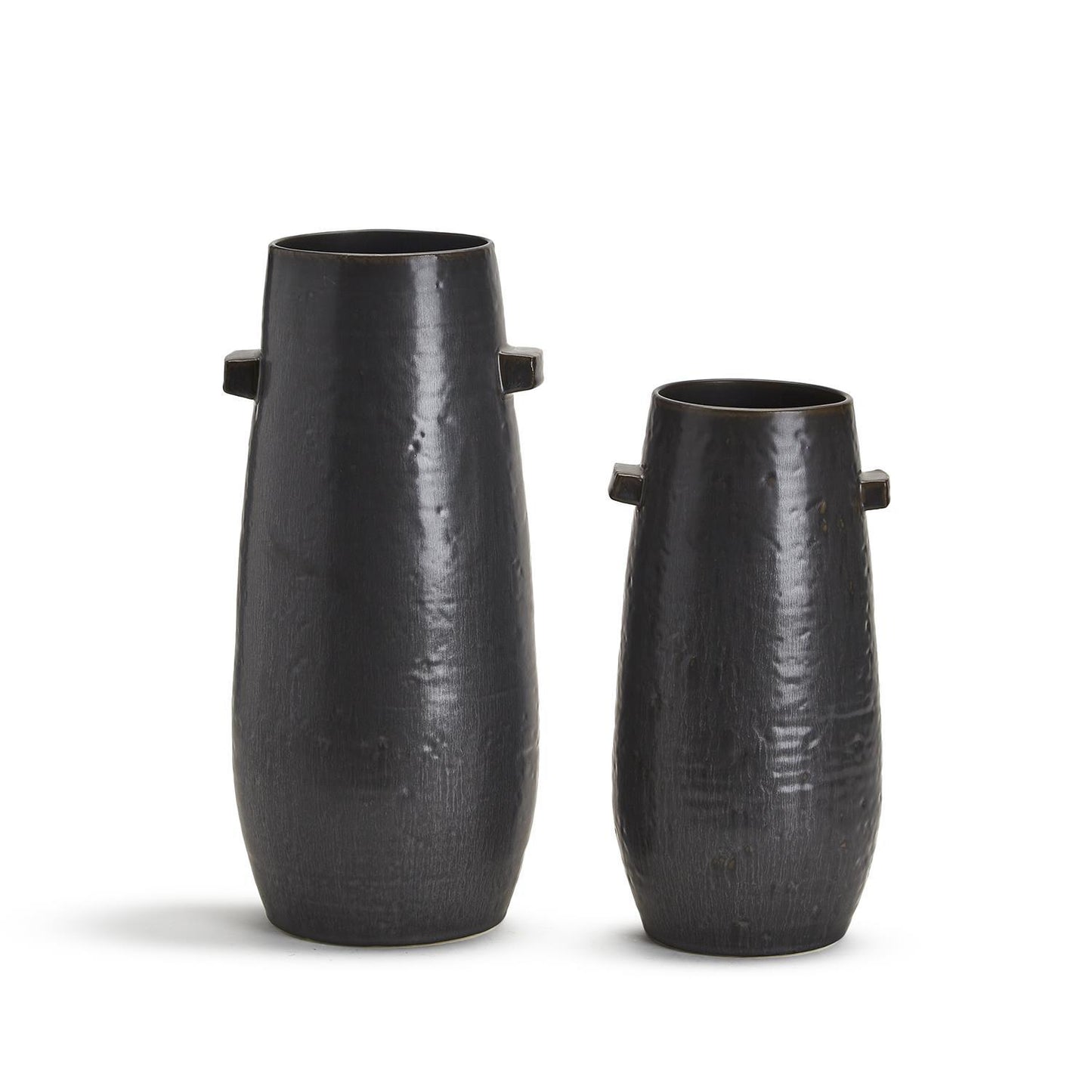 Athenea Black Glazed Vase Set