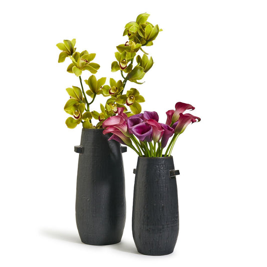 Athenea Black Glazed Vase Set