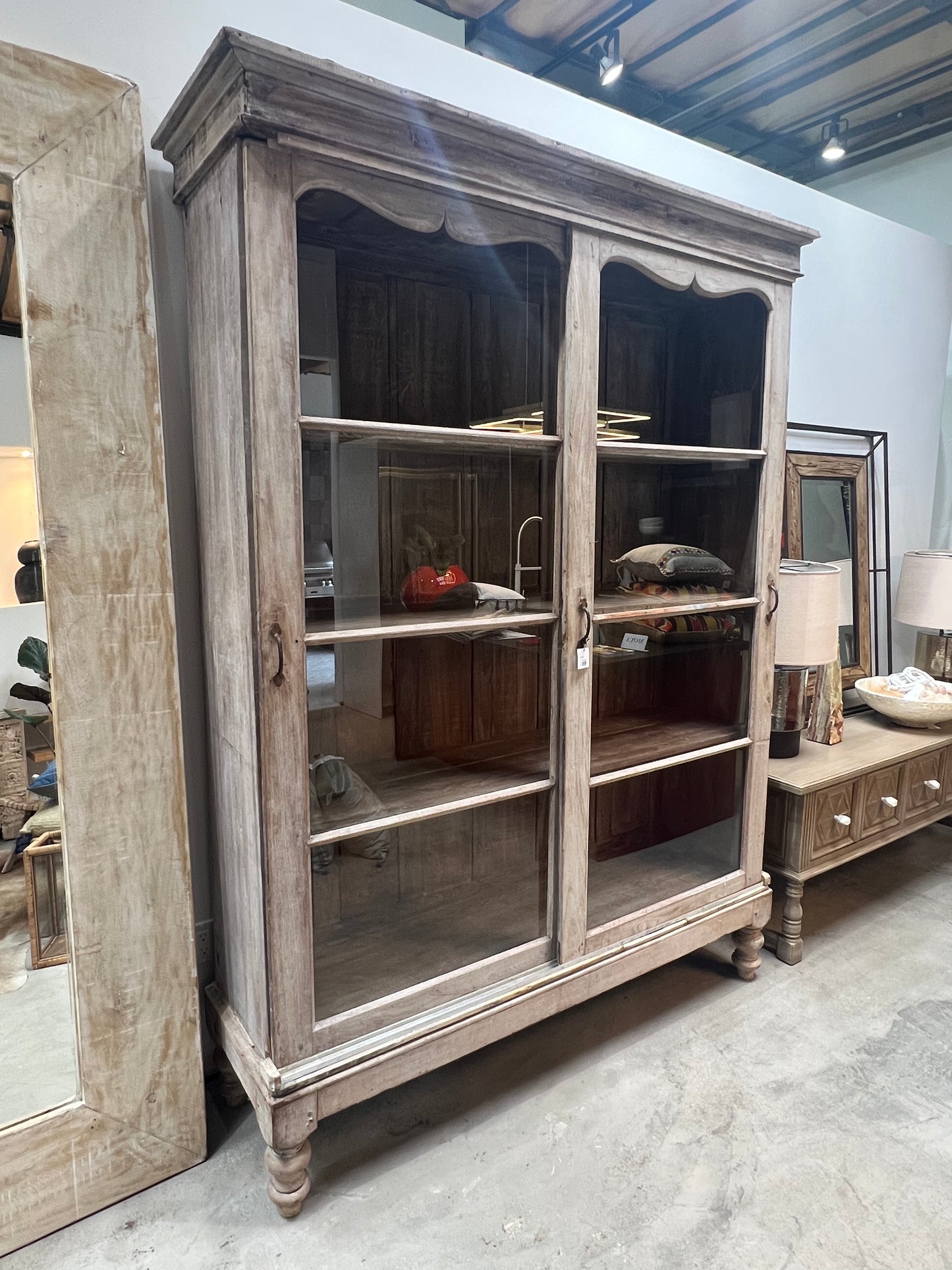 Antique French Glass Door Cabinet