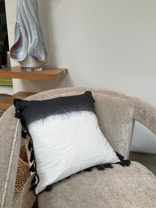 White and Black Gradient Pillow