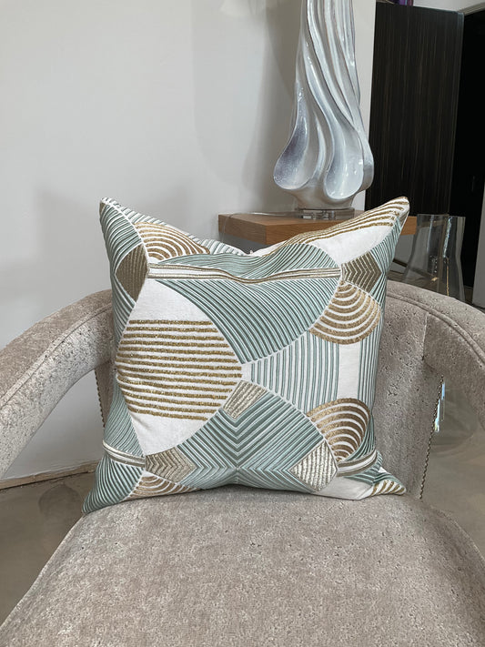 Blue and Gold Stripped Pillow