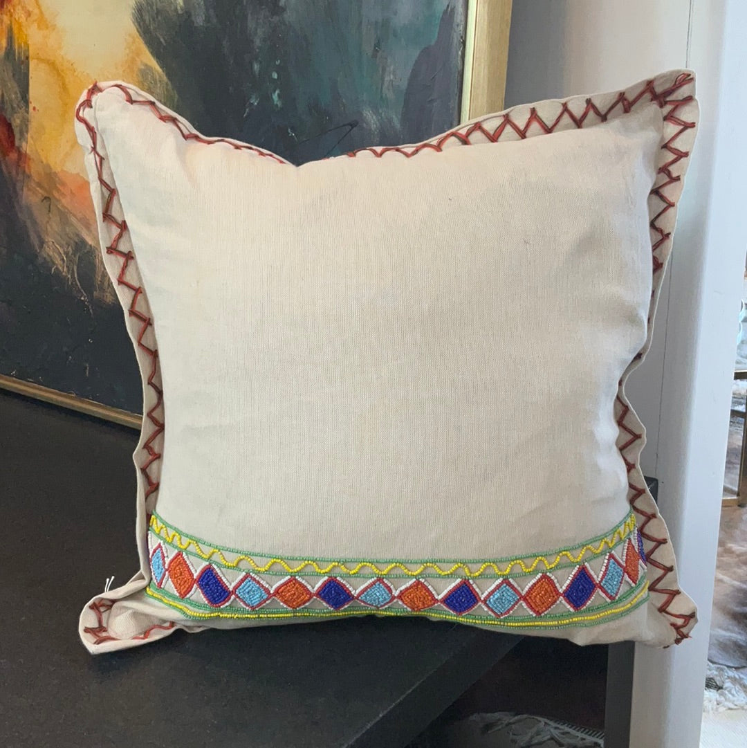 Aztec bead pillow