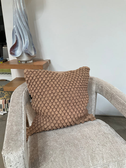 Chunky Knitted Tan Pillow